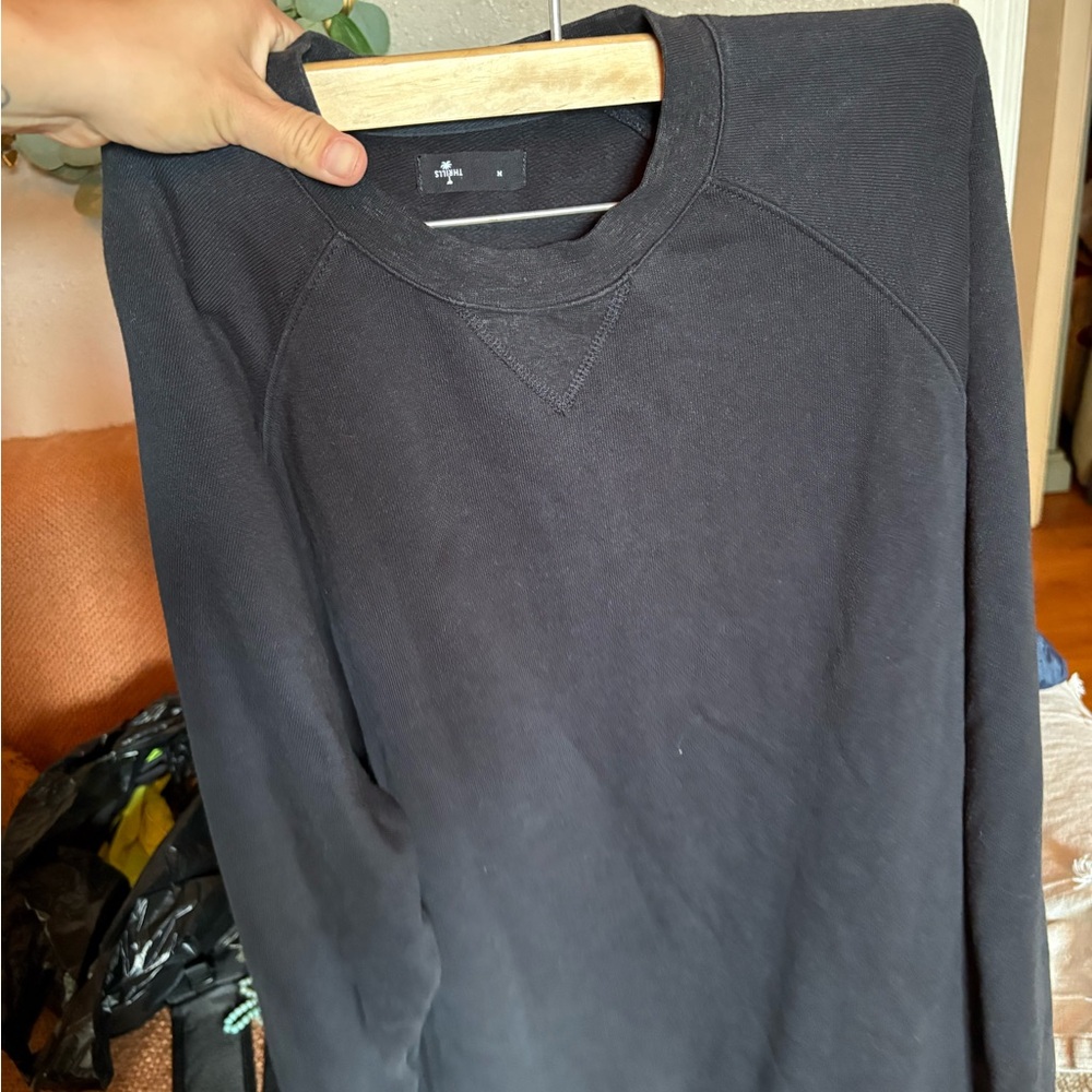 Thrills Organic Cotton Black Sweatshirt